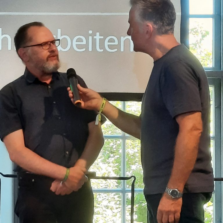Prof. Ibisch im Gespräch mit Vorstandsvorsitzenden der elobau Stiftung, Peter Aulmann, GreePulse Festival, 04.07.2026 Prof. Ibisch im Gespräch mit Vorstandsvorsitzenden der elobau Stiftung, Peter Aulmann, GreePulse Festival, 04.07.2026